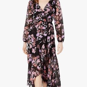 Nordstrom Bar III flowy black floral dress, size large